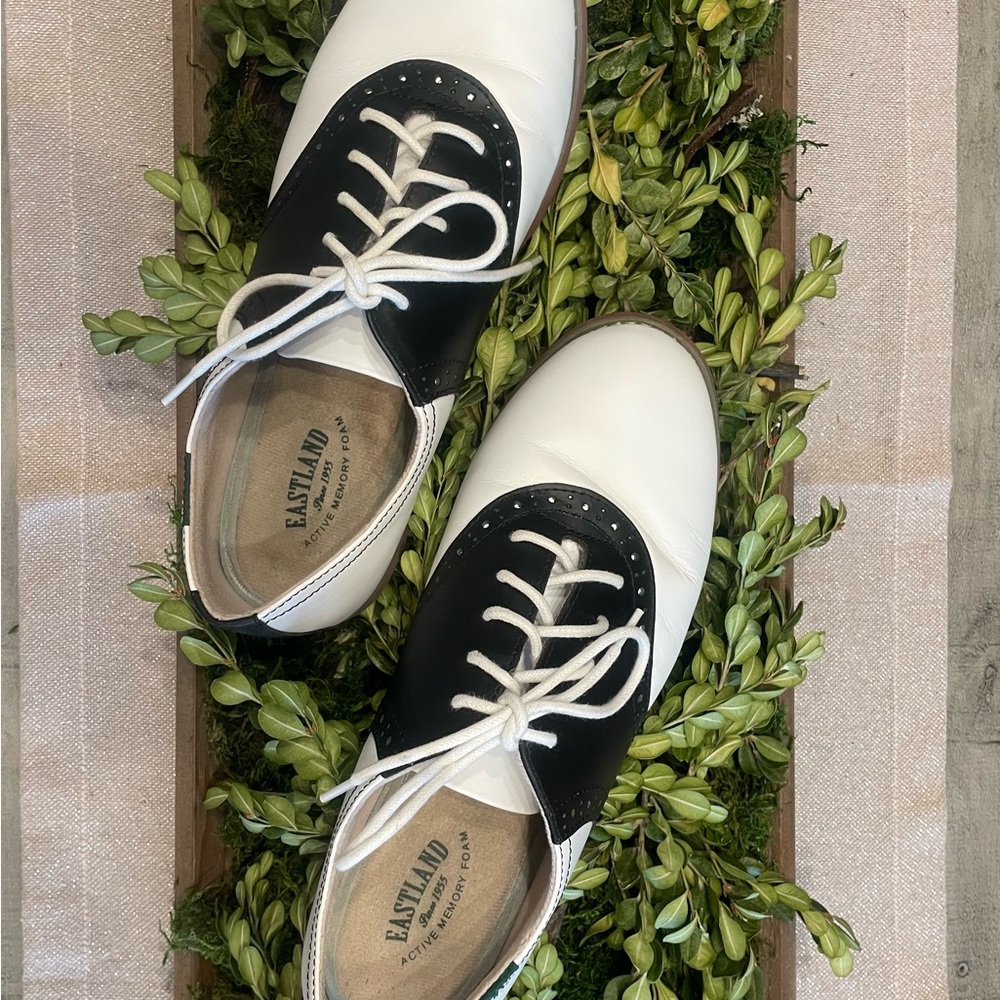 Eastland Two-Tone Black and White Oxfords